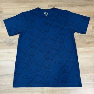 Uniqlo x KAWS Men's XS UT Blue Companion All Over Print Tee Shirt Streetwear Art